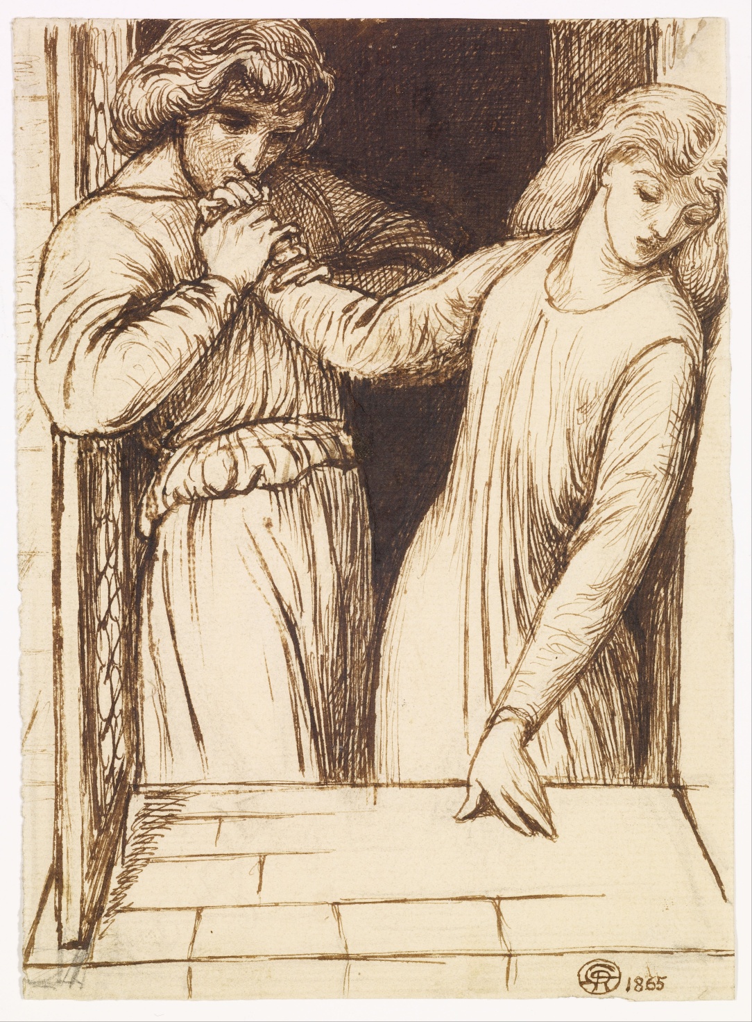 Hamlet and Ophelia Compositional Study by Dante Gabriel Rosetti