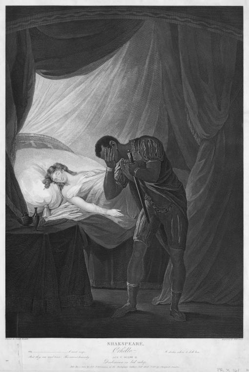 Othello Act V scene Josiah_Boydell_Desdemona_in_bed_asleep
